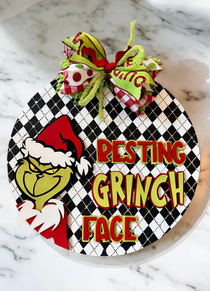 Grinch Resting Face Door Hanger Cutouts Only