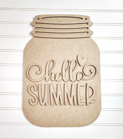 Hello Summer Mason Jar