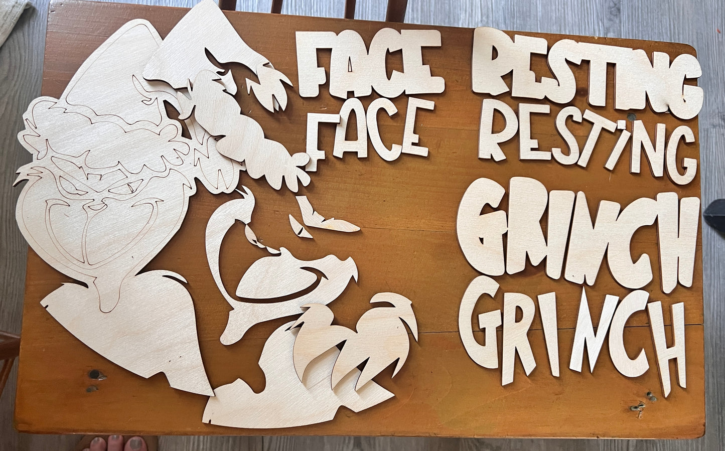 Grinch Resting Face Door Hanger Cutouts Only