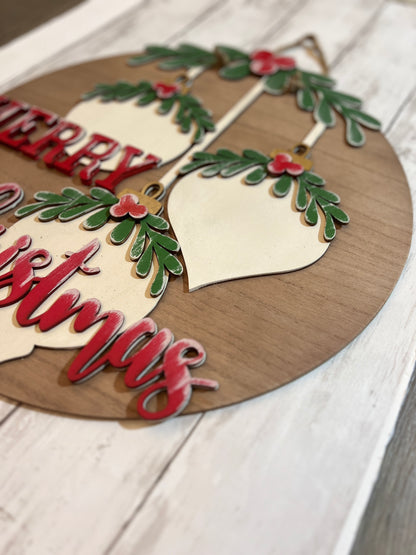 Merry Christmas Ornament Door Hanger