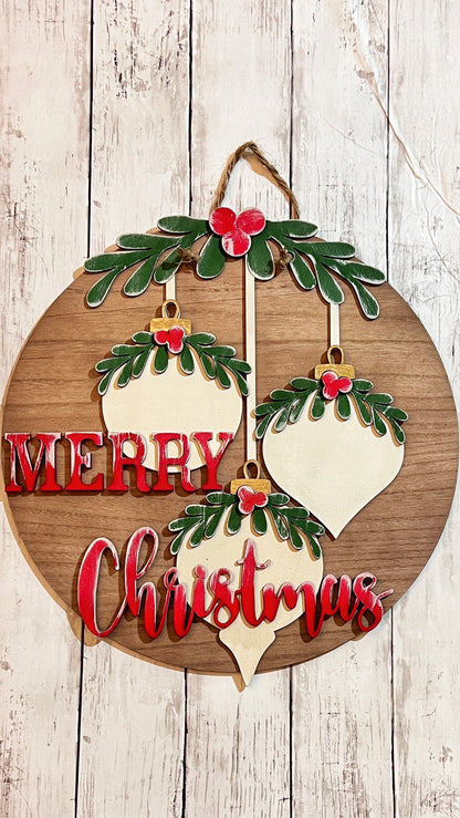 Merry Christmas Ornament Door Hanger